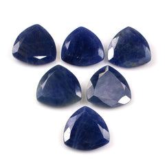 BLUE SAPPHIRE BACK SIDE ROSE CUT TRILLION 18MM 12.85 Cts.