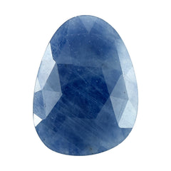 BLUE SAPPHIRE ROSE CUT BRIOLETTE IREGUALR PEARISH 20X15MM 11.85 Cts.