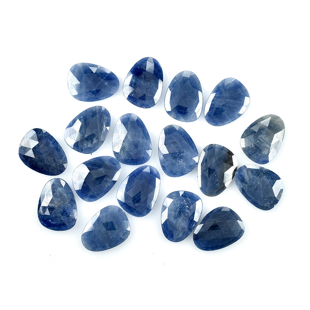BLUE SAPPHIRE ROSE CUT BRIOLETTE IREGUALR PEARISH 20X15MM 11.85 Cts.