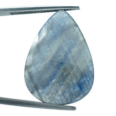 BLUE GREY SAPPHIRE ROSE CUT  PEAR CAB 24X20MM 17.45 Cts.