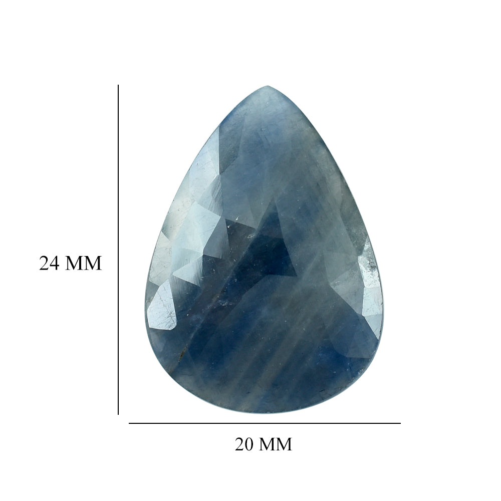 BLUE GREY SAPPHIRE ROSE CUT  PEAR CAB 24X20MM 17.45 Cts.