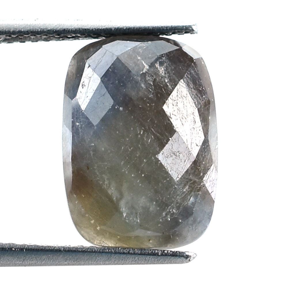 BLUE SAPPHIRE CHECKER CUT CUSHION CAB 14X10MM 7.03 Cts.