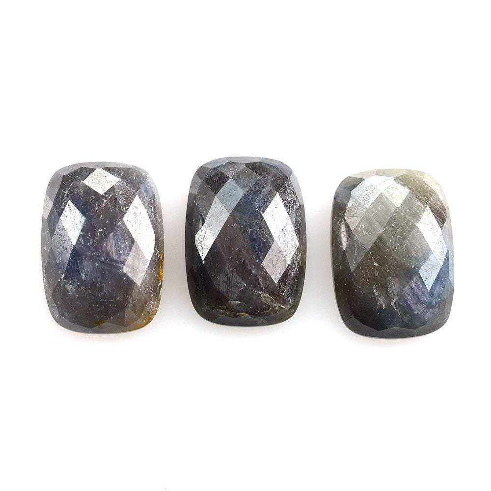 BLUE SAPPHIRE CHECKER CUT CUSHION CAB 14X10MM 7.03 Cts.