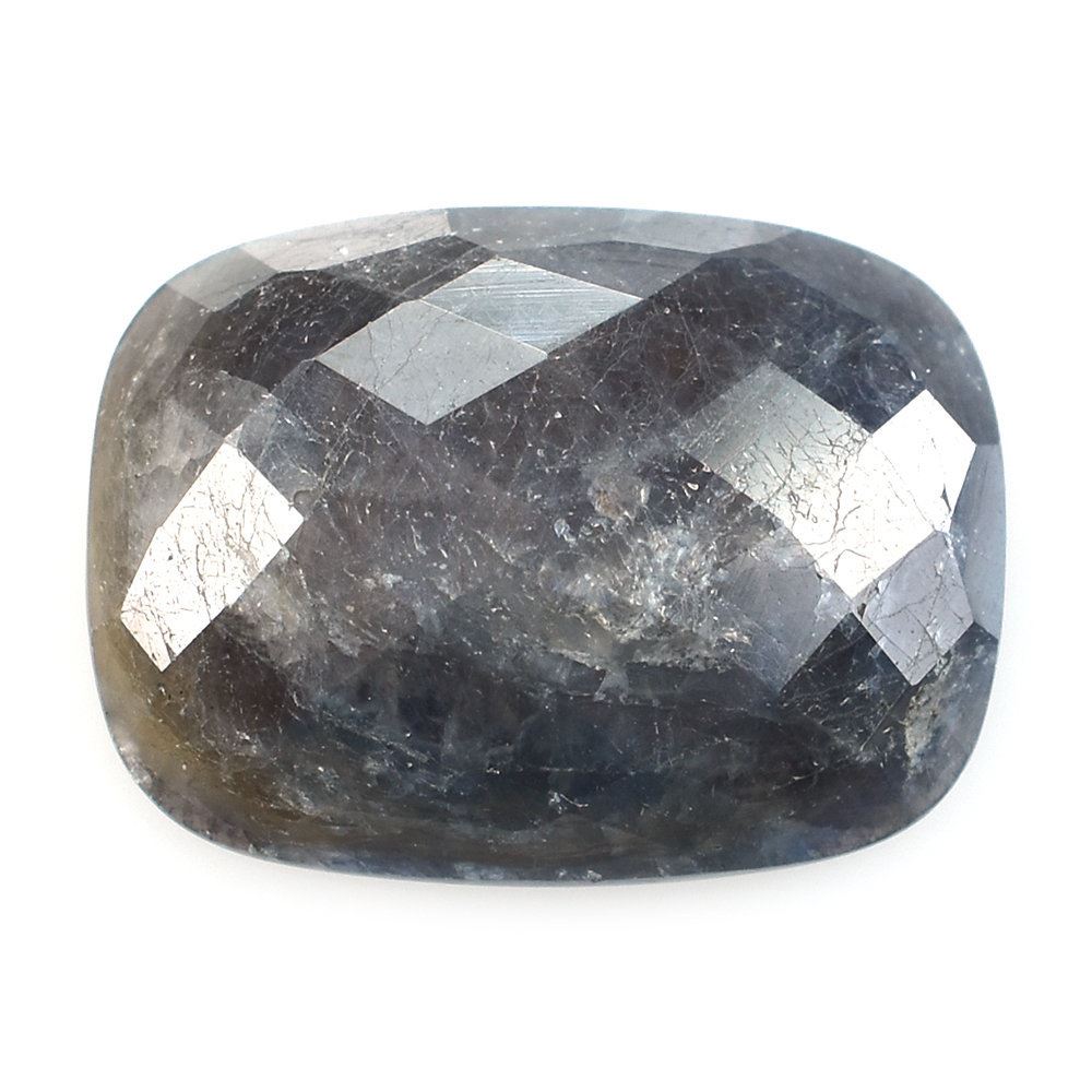 BLUE SAPPHIRE CHECKER CUT CUSHION CAB 16X12MM 9.14 Cts.