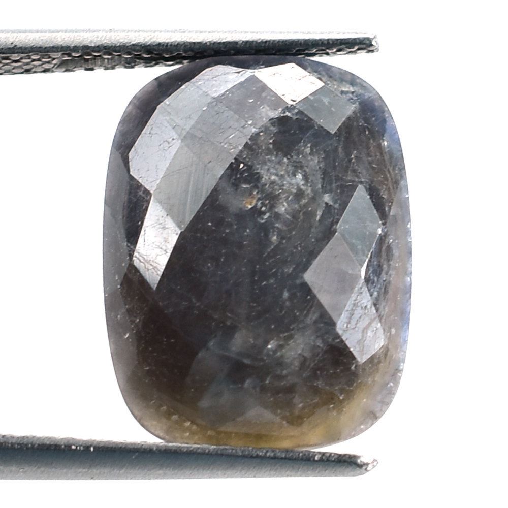 BLUE SAPPHIRE CHECKER CUT CUSHION CAB 16X12MM 9.14 Cts.