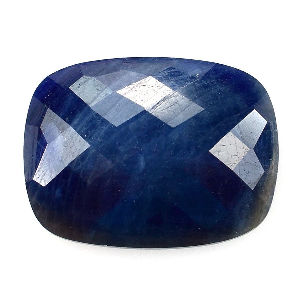 BLUE SAPPHIRE CHECKER CUT CUSHION CAB (2nd-QUALITY) 16X12MM 9.30 Cts.