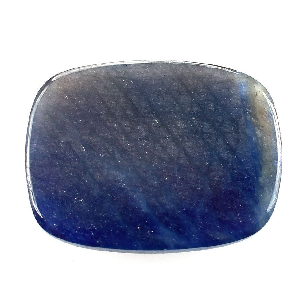 BLUE SAPPHIRE CHECKER CUT CUSHION CAB (2nd-QUALITY) 16X12MM 9.30 Cts.