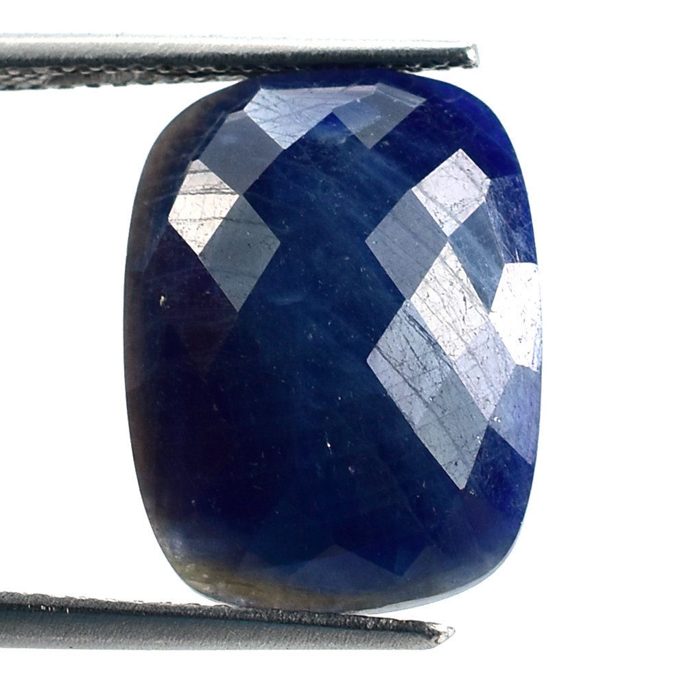 BLUE SAPPHIRE CHECKER CUT CUSHION CAB (2nd-QUALITY) 16X12MM 9.30 Cts.