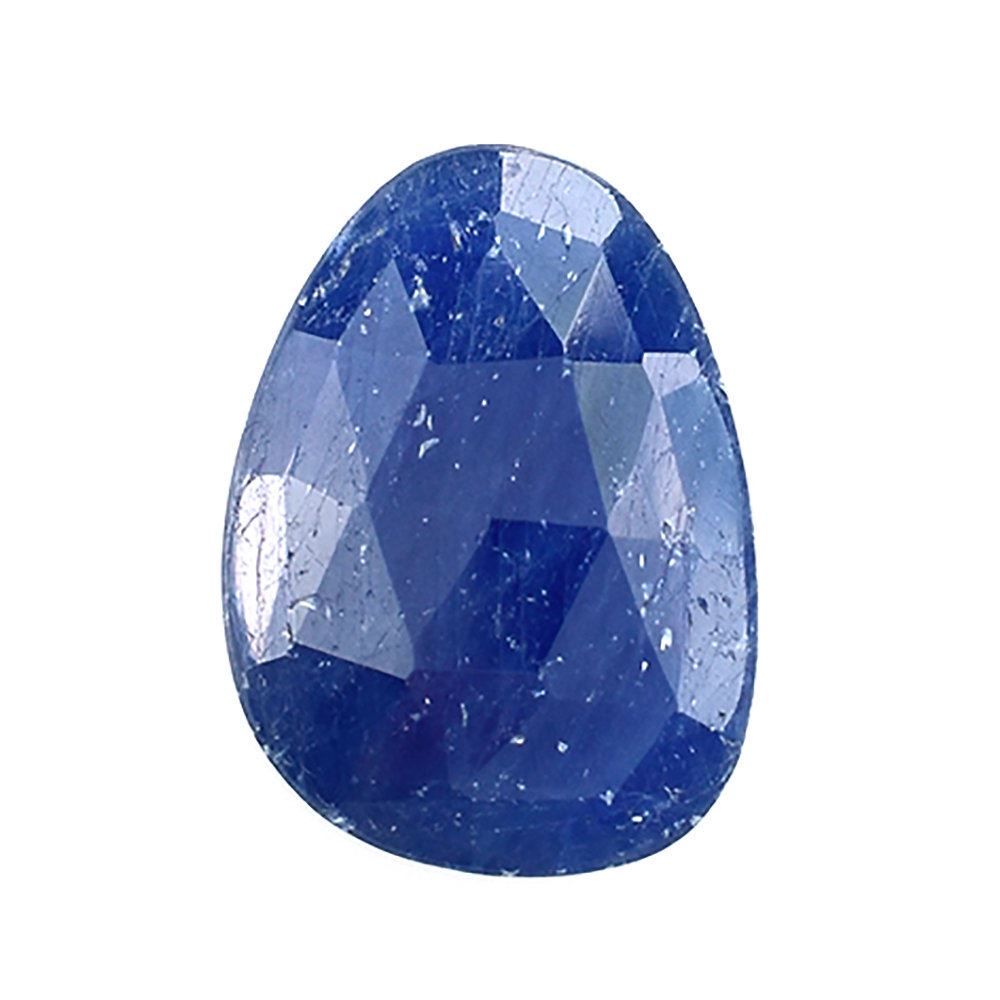 BLUE SAPPHIRE ROSE CUT BRIOLETTE PEARISH 14X10MM 5.54 Cts.