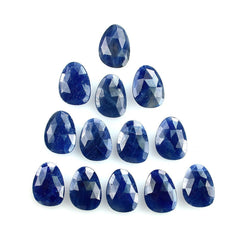 BLUE SAPPHIRE ROSE CUT BRIOLETTE PEARISH 14X10MM 5.54 Cts.
