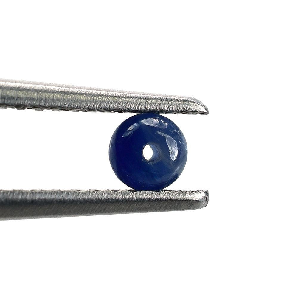 BLUE SAPPHIRE SMOOTH ROUNDEL BEADS 3.00-3.50MM (FULL DRILL-0.70MM) 0.25 Cts.