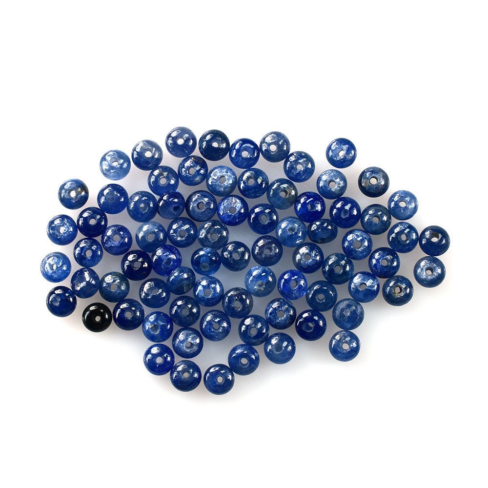 BLUE SAPPHIRE SMOOTH ROUNDEL BEADS 3.00-3.50MM (FULL DRILL-0.70MM) 0.25 Cts.