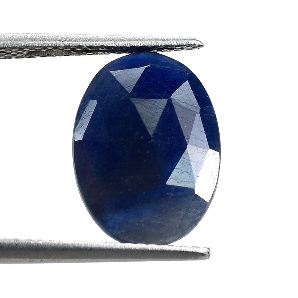 BLUE SAPPHIRE ROSE CUT BRIOLETTE OVAL (2nd-QUALITY) 14X10MM 5.16 Cts.