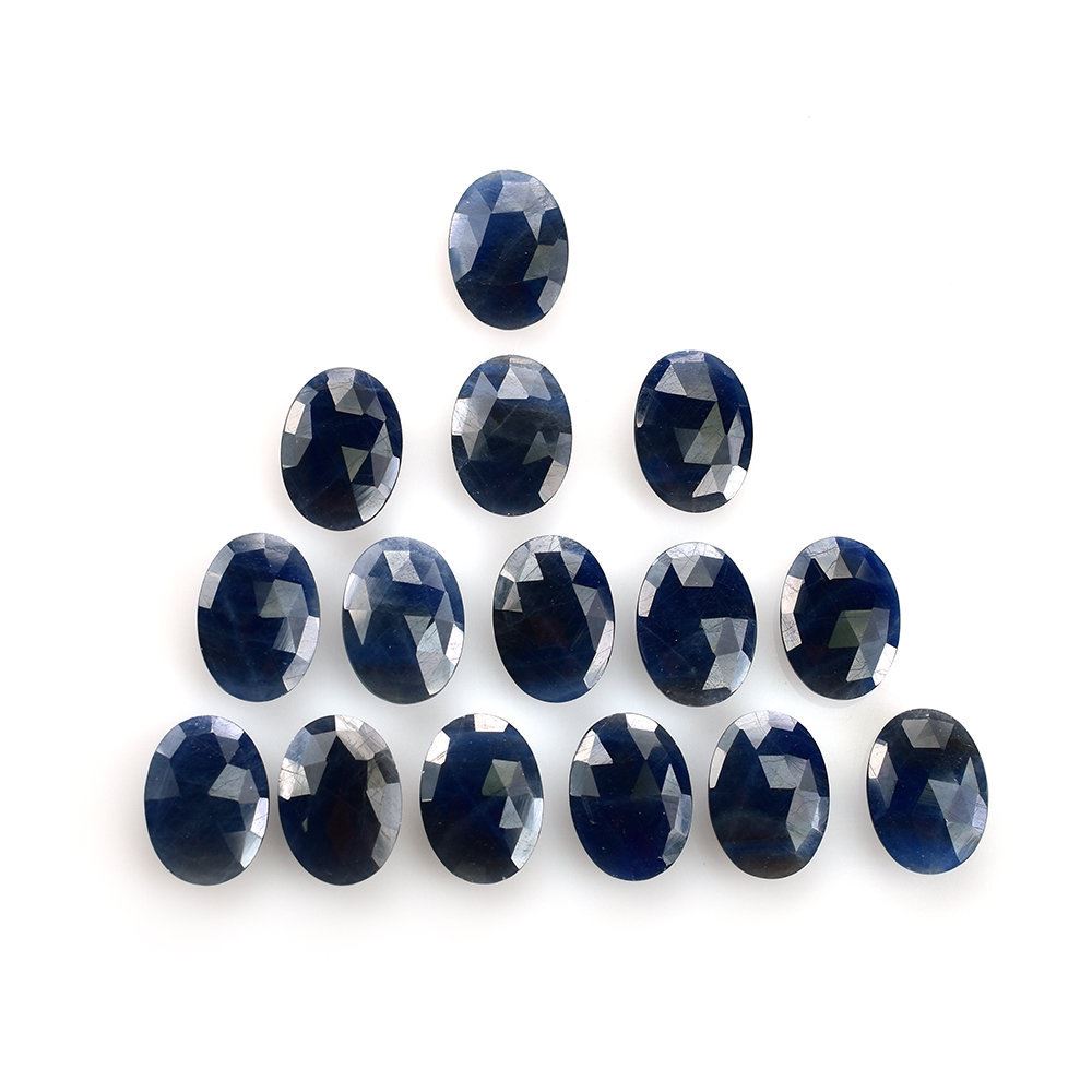 BLUE SAPPHIRE ROSE CUT BRIOLETTE OVAL (2nd-QUALITY) 14X10MM 5.16 Cts.