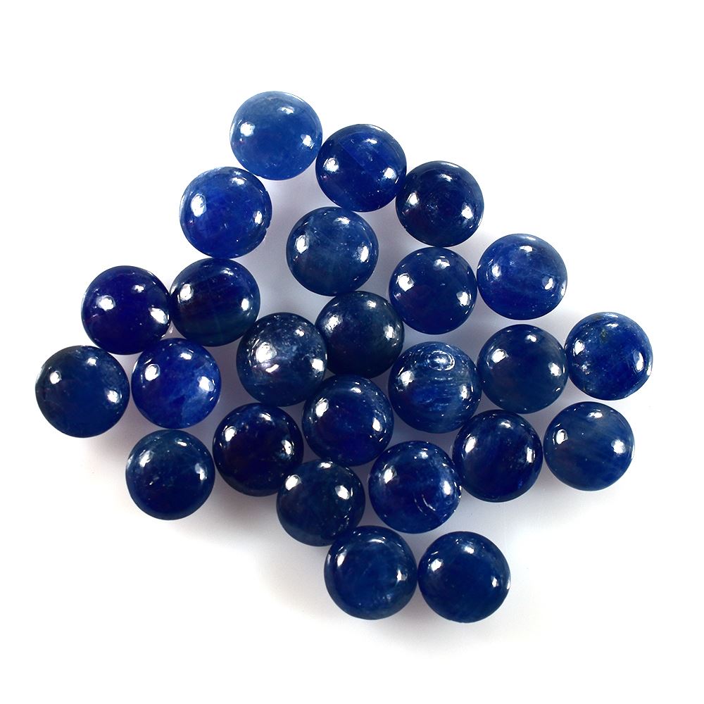 BLUE SAPPHIRE PLAIN LENTIL ROUND (BLUE)(OPAQUE)(SI) 6.00X6.00 MM 1.09 CTS
