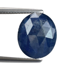 BLUE SAPPHIRE ROSE CUT BRIOLETTE OVAL 14X12MM 8.21 Cts.