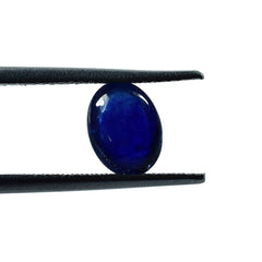 BLUE SAPPHIRE PLAIN LENTIL OVAL (DARK)(OPAQUE)(CLEAN) 8.00X6.00 MM 1.55 CTS