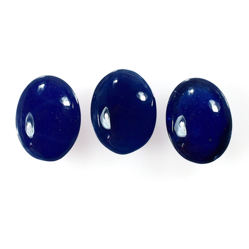 BLUE SAPPHIRE PLAIN LENTIL OVAL (DARK)(OPAQUE)(CLEAN) 8.00X6.00 MM 1.55 CTS
