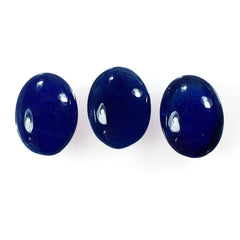 BLUE SAPPHIRE PLAIN LENTIL OVAL (DARK)(OPAQUE)(CLEAN) 8.00X6.00 MM 1.55 CTS