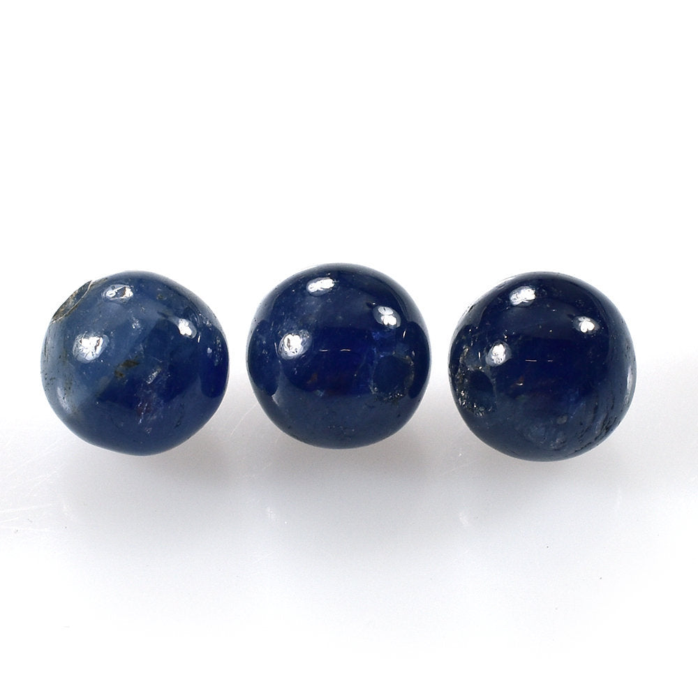 BLUE SAPPHIRE PLAIN BALLS (FULL DRILL) 6.50MM 2.57 Cts.