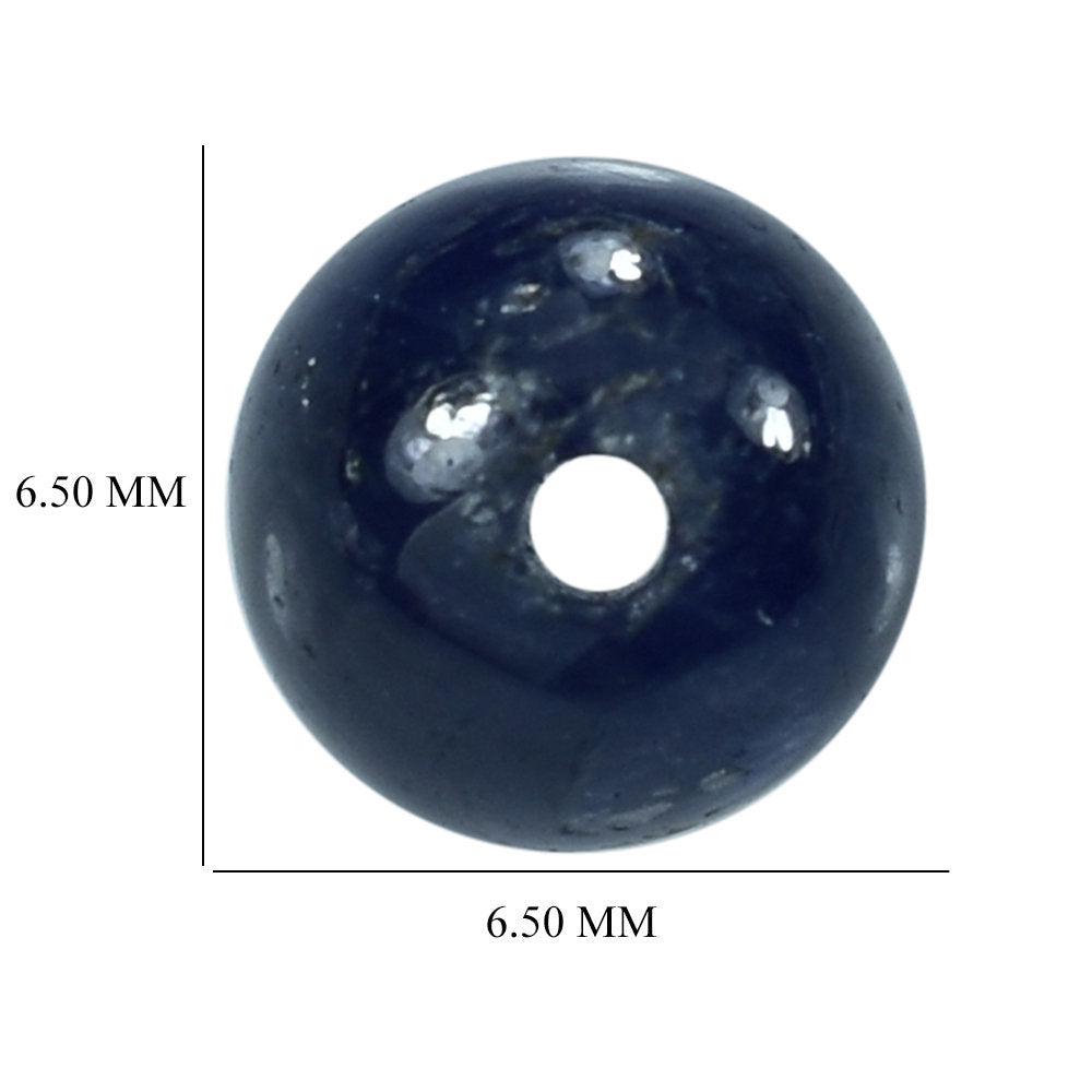 BLUE SAPPHIRE PLAIN BALLS (FULL DRILL) 6.50MM 2.57 Cts.