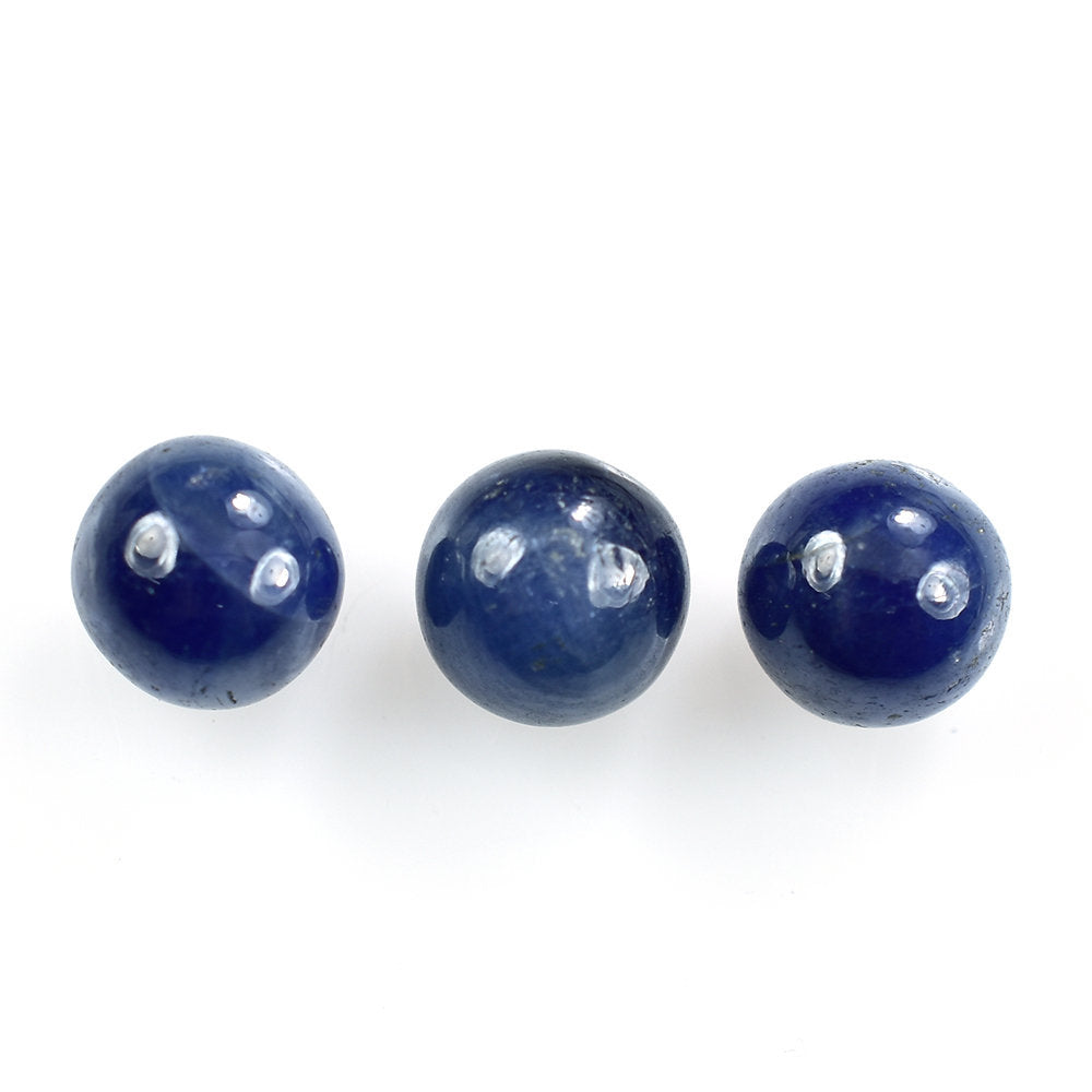 BLUE SAPPHIRE PLAIN BALLS (HALF DRILL) 7MM 3.75 Cts.