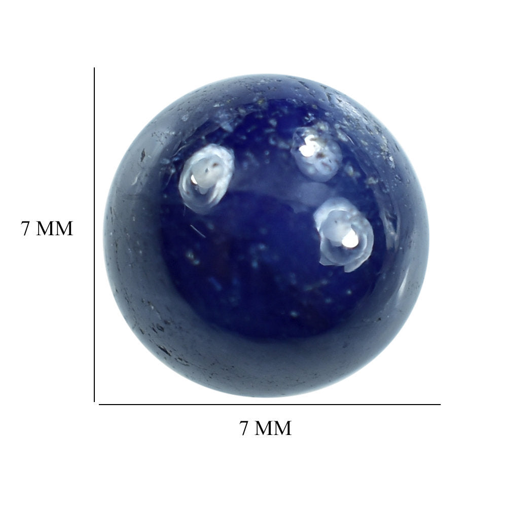 BLUE SAPPHIRE PLAIN BALLS (HALF DRILL) 7MM 3.75 Cts.