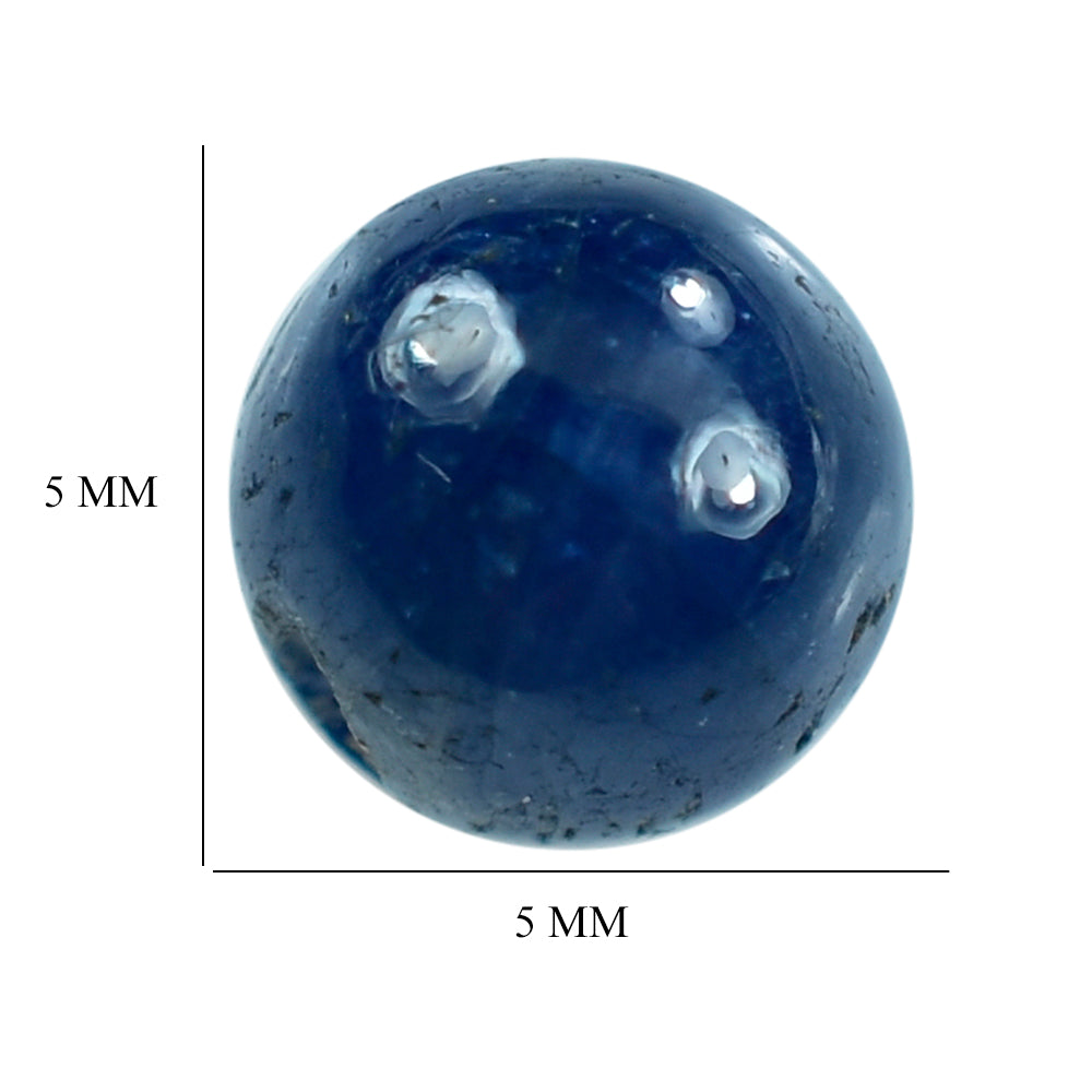 BLUE SAPPHIRE PLAIN BALLS (FULL DRILL) 5.00X5.00MM 1.23 Cts.