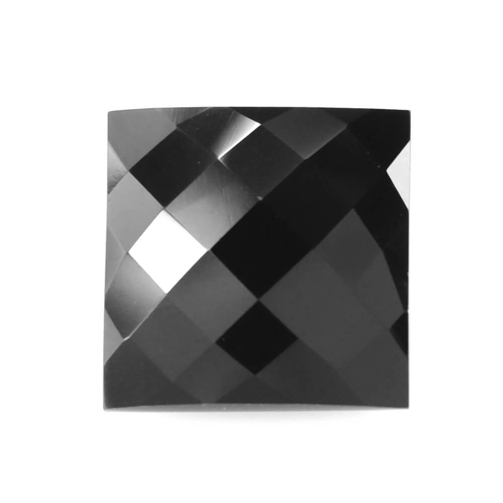 BLACK SPINEL CHECKER CUT SQUARE (1ST) 12MM 10.53 Cts.