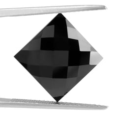 BLACK SPINEL CHECKER CUT SQUARE (1ST) 12MM 10.53 Cts.