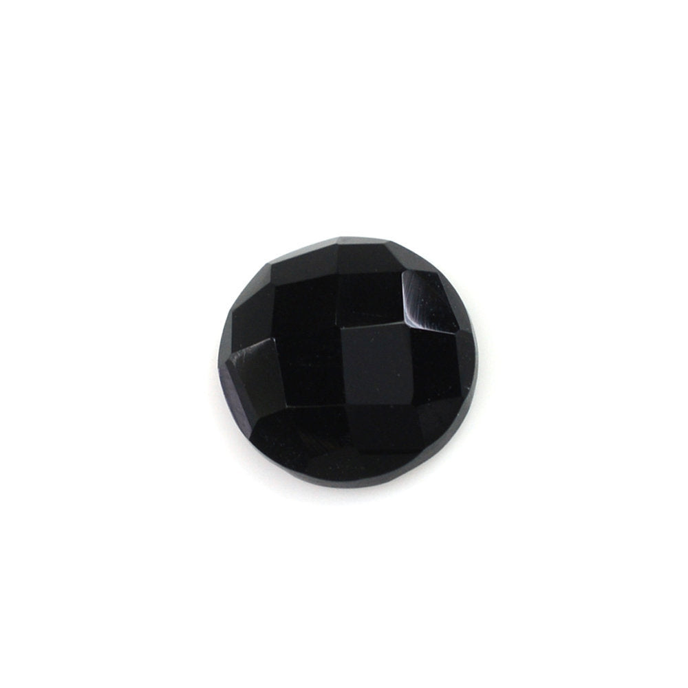 BLACK SPINEL CHECKER CUT ROUND CAB 8MM 1.60 Cts.