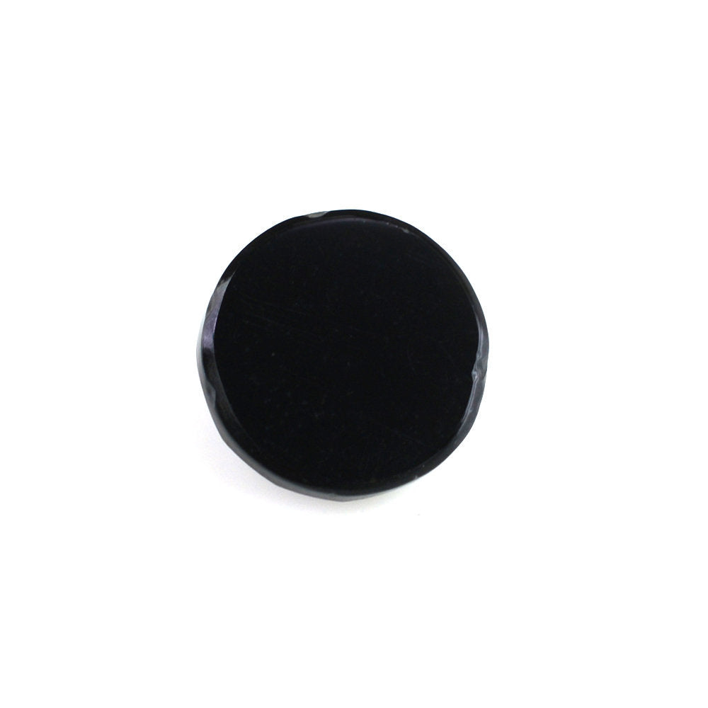 BLACK SPINEL CHECKER CUT ROUND CAB 8MM 1.60 Cts.