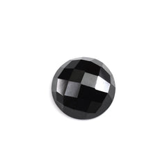 BLACK SPINEL CHECKER CUT ROUND CAB 12MM 7.38 Cts.