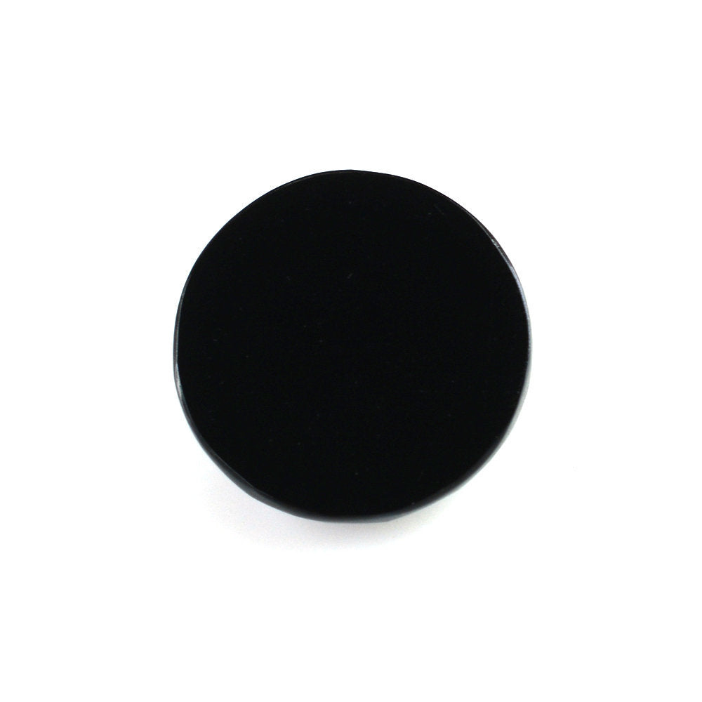 BLACK SPINEL CHECKER CUT ROUND CAB 12MM 7.38 Cts.