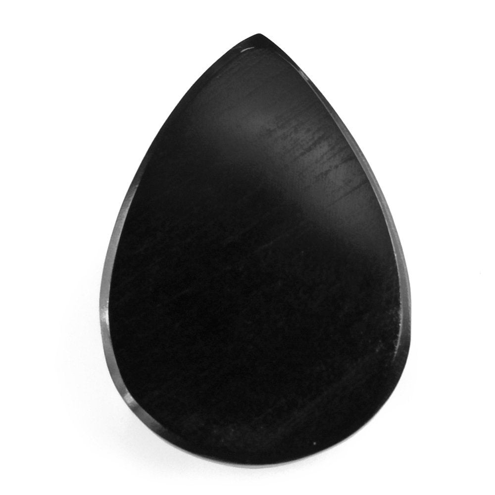 BLACK SPINEL ROSE CUT PEAR CAB 14X10MM 5.64 Cts.