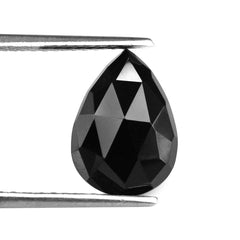 BLACK SPINEL ROSE CUT PEAR CAB 14X10MM 5.64 Cts.