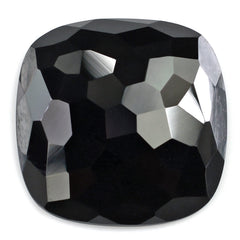 BLACK SPINEL IRREGULAR FACETED CUSHION CAB 16MM 11.91 Cts.
