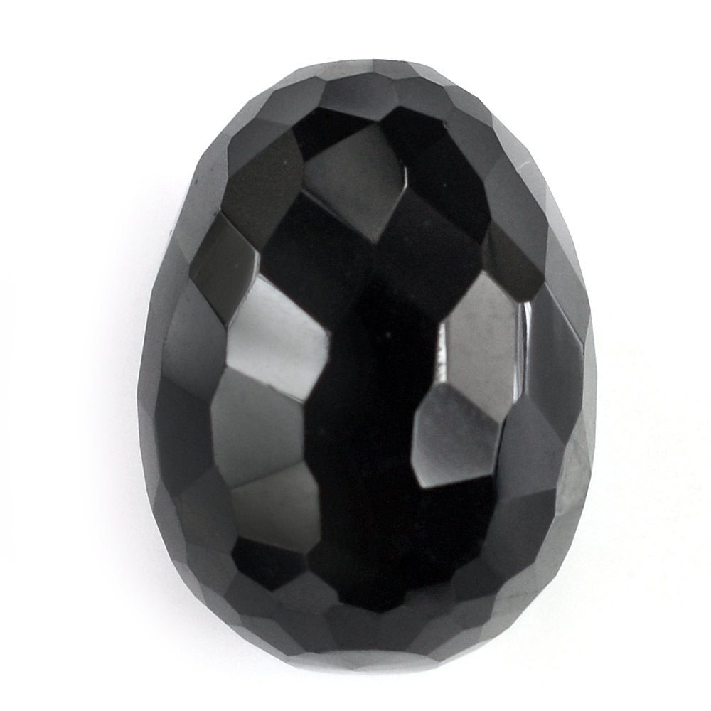 BLACK SPINEL FACETED OLIVE 15X11MM 19.29 Cts.