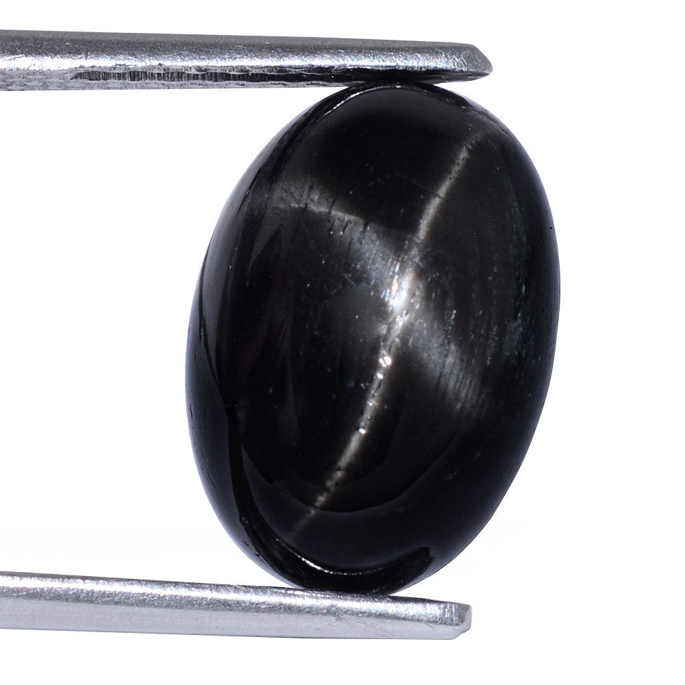 BLACK STAR DIOPSIDE OVAL CAB (FROSTED BOTTOM) 14X10MM 7.31 Cts.