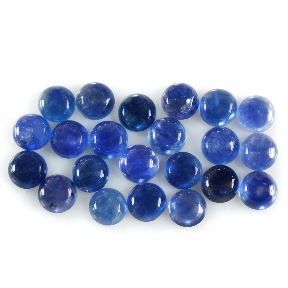 GLASSFILLED BLUE SAPPHIRE ROUND CAB 6MM 1.17 Cts.