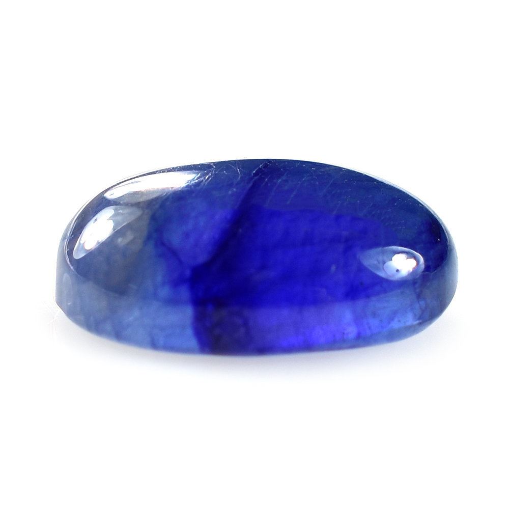 GLASSFILLED BLUE SAPPHIRE PLAIN OVAL CAB (DARK) 14X10MM 8.60 Cts.