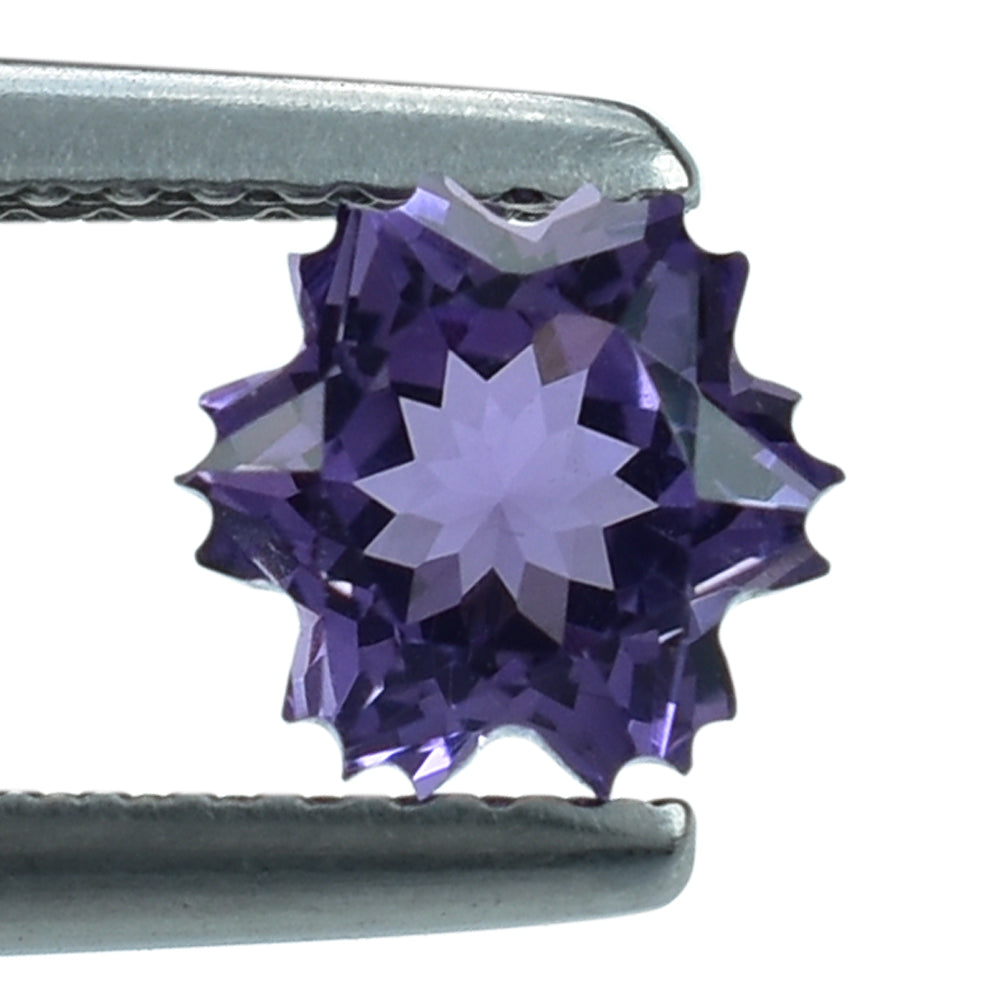BRAZIL AMETHYST CUT SNOWFLAKE SHAPE (DARK) 6MM (THICKNESS :-4.50MM) 0.87 Cts.