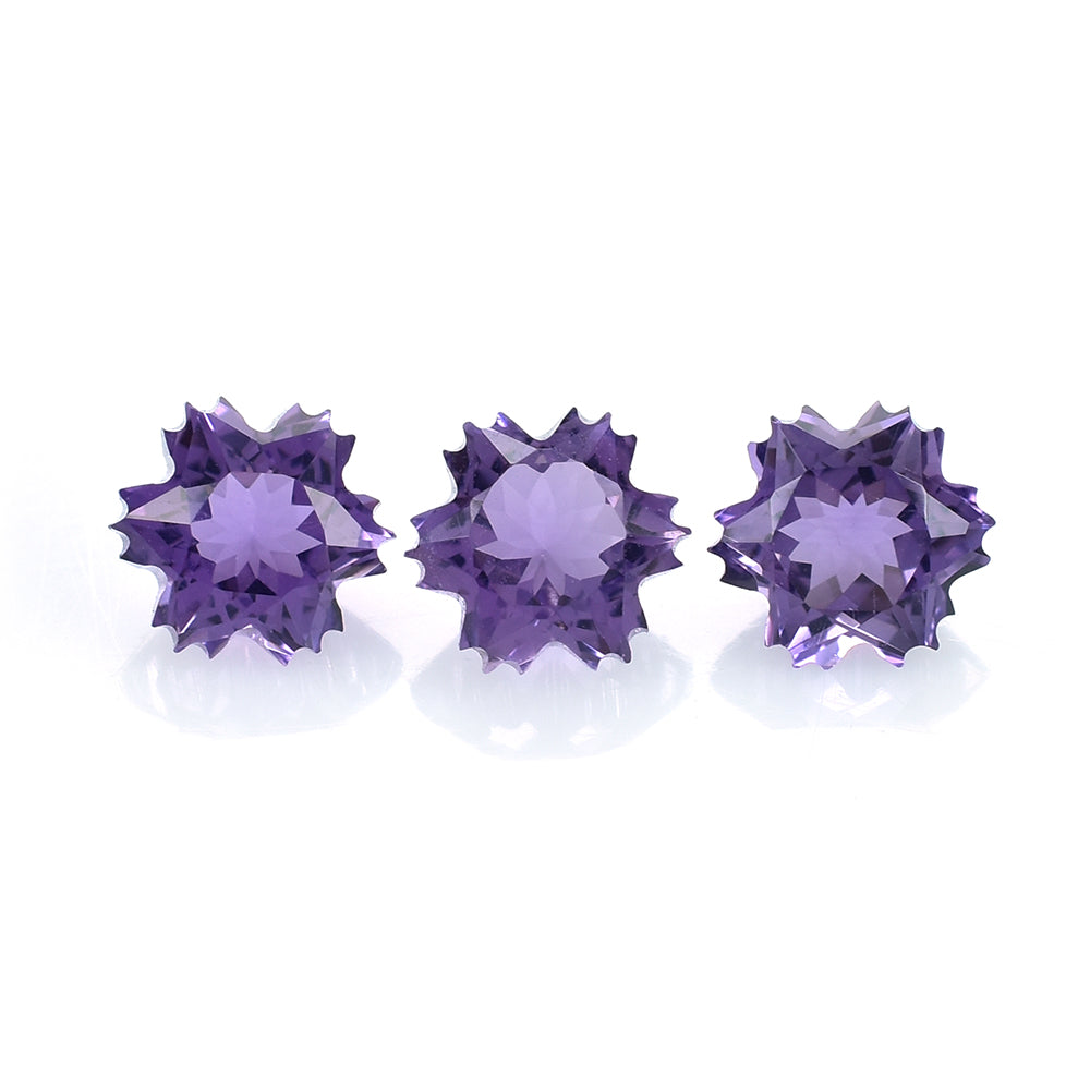 BRAZIL AMETHYST CUT SNOWFLAKE SHAPE (DARK) 6MM (THICKNESS :-4.50MM) 0.87 Cts.