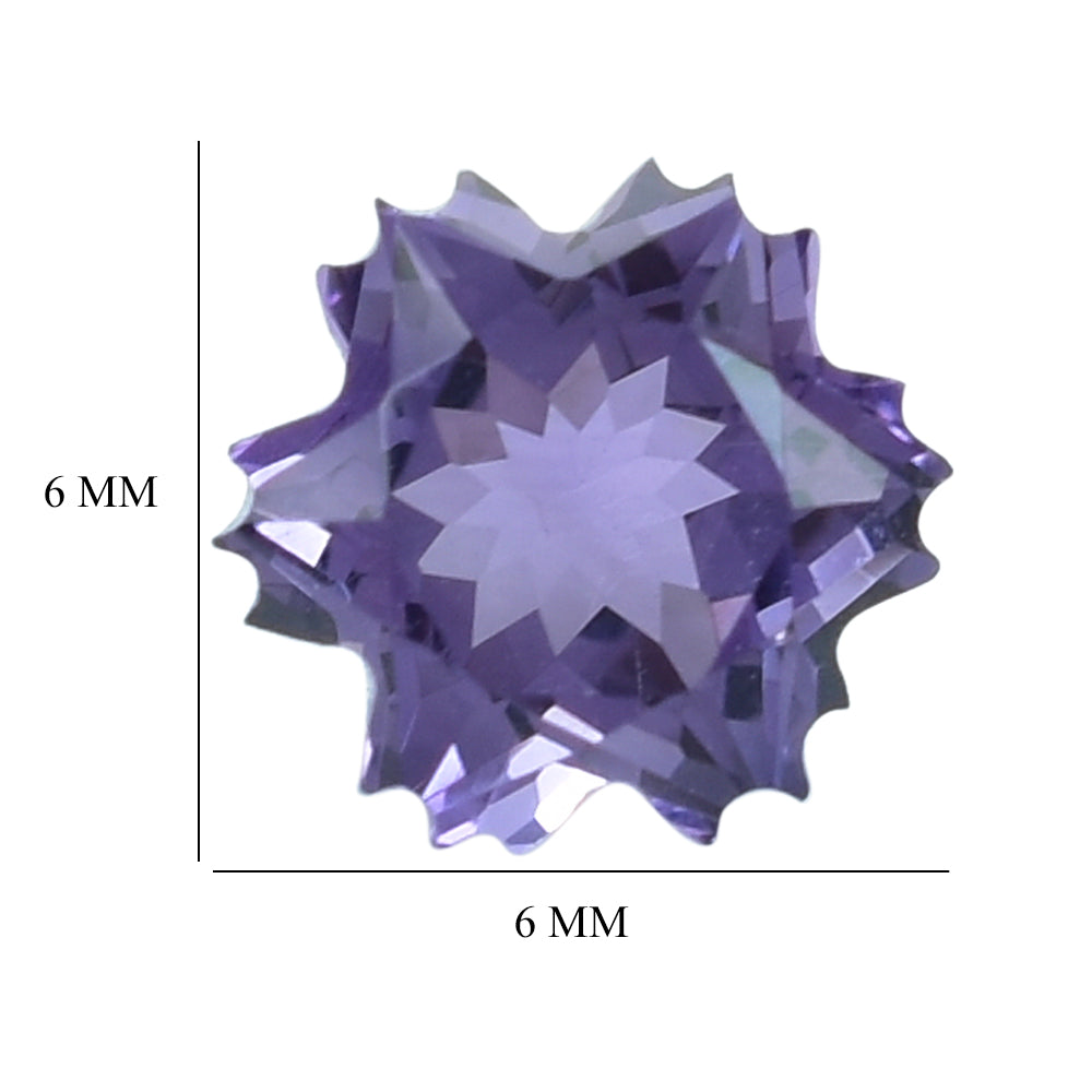 BRAZIL AMETHYST CUT SNOWFLAKE SHAPE (DARK) 6MM (THICKNESS :-4.50MM) 0.87 Cts.