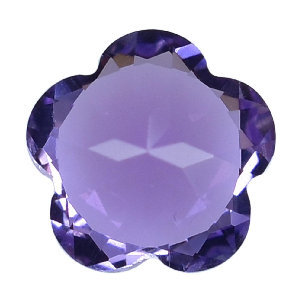 BRAZIL AMETHYST CUT FLOWER 5 LEAF (DARK) 6MM (THICKNESS :-3.60-4.00MM) 0.78 Cts.