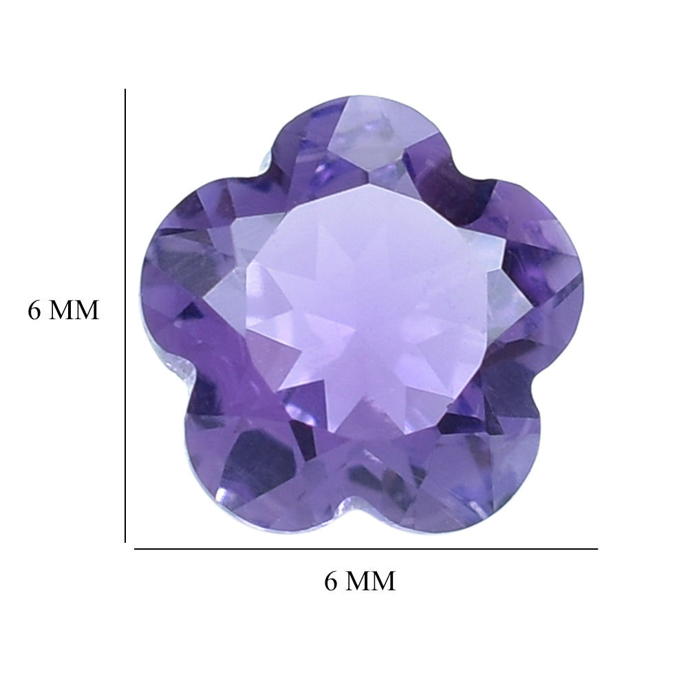 BRAZIL AMETHYST CUT FLOWER 5 LEAF (DARK) 6MM (THICKNESS :-3.60-4.00MM) 0.78 Cts.