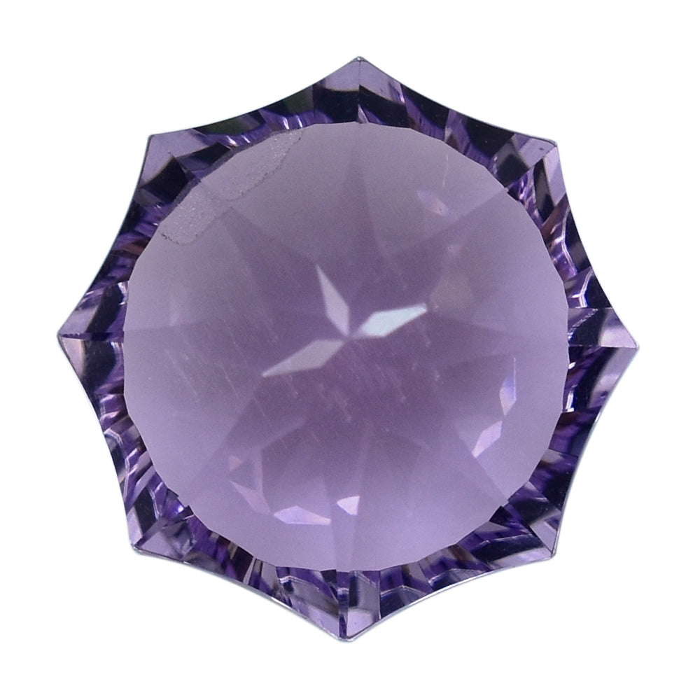 BRAZIL AMETHYST CONCAVE NINETY CUT ROUND (DES#83) 15MM 11.10 Cts.