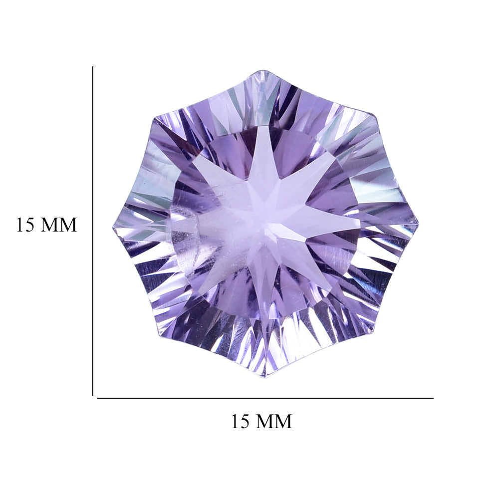 BRAZIL AMETHYST CONCAVE NINETY CUT ROUND (DES#83) 15MM 11.10 Cts.