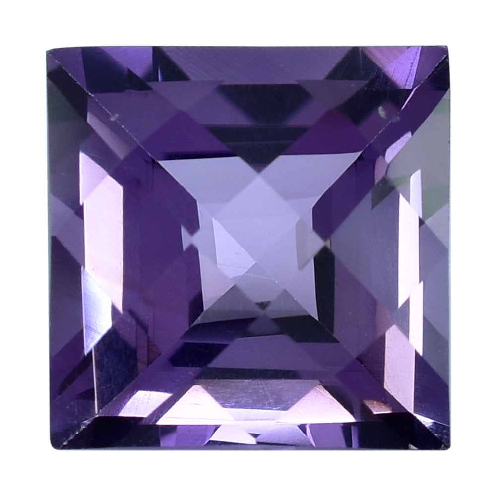 BRAZIL AMETHYST CHECKER CUT SQUARE (DARK) 12MM 7.55 Cts.