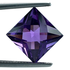 BRAZIL AMETHYST CHECKER CUT SQUARE (DARK) 12MM 7.55 Cts.